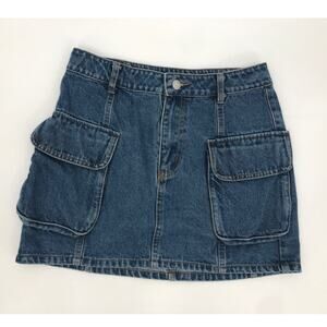 Le Lis Denim Cargo Mini Skirt Size S